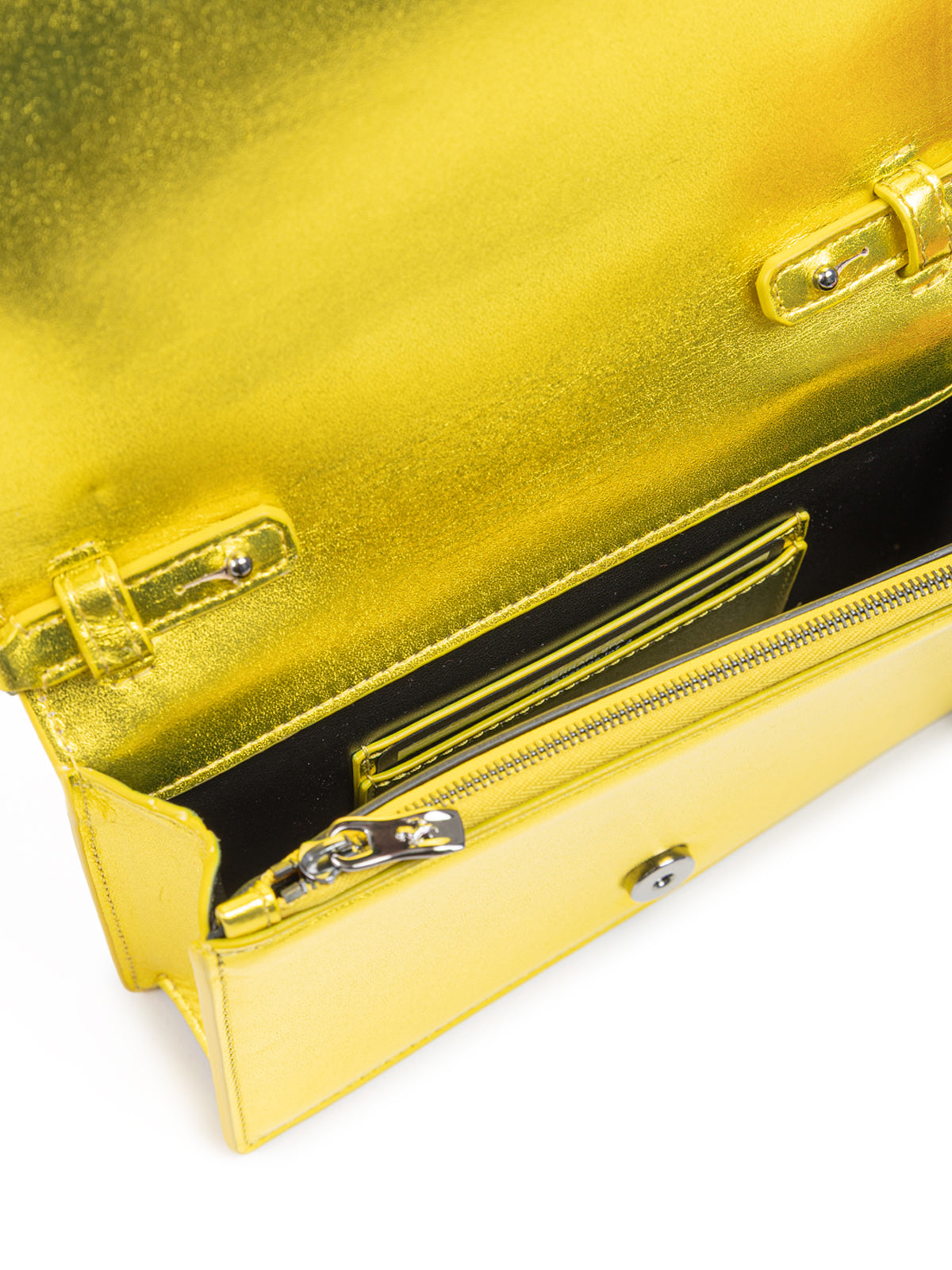 Ferrari Metal Yellow GT patent leather bag with chain | Regal Royce