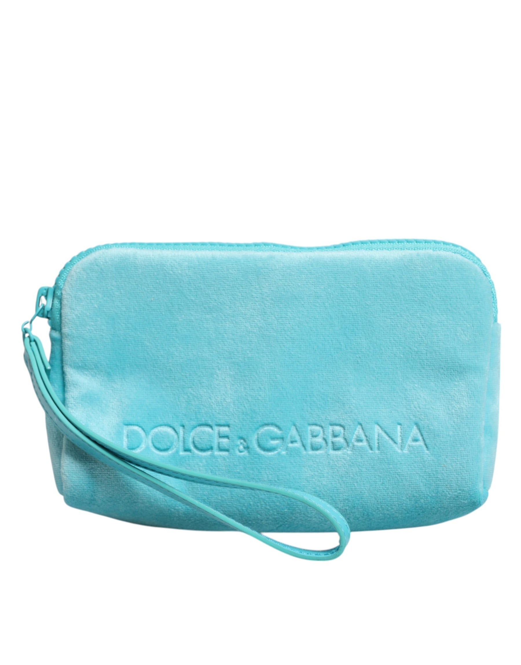 Dolce & Gabbana Light Blue Solid Logo Clutch Sunglasses Holder Pouch Bag | Regal Royce