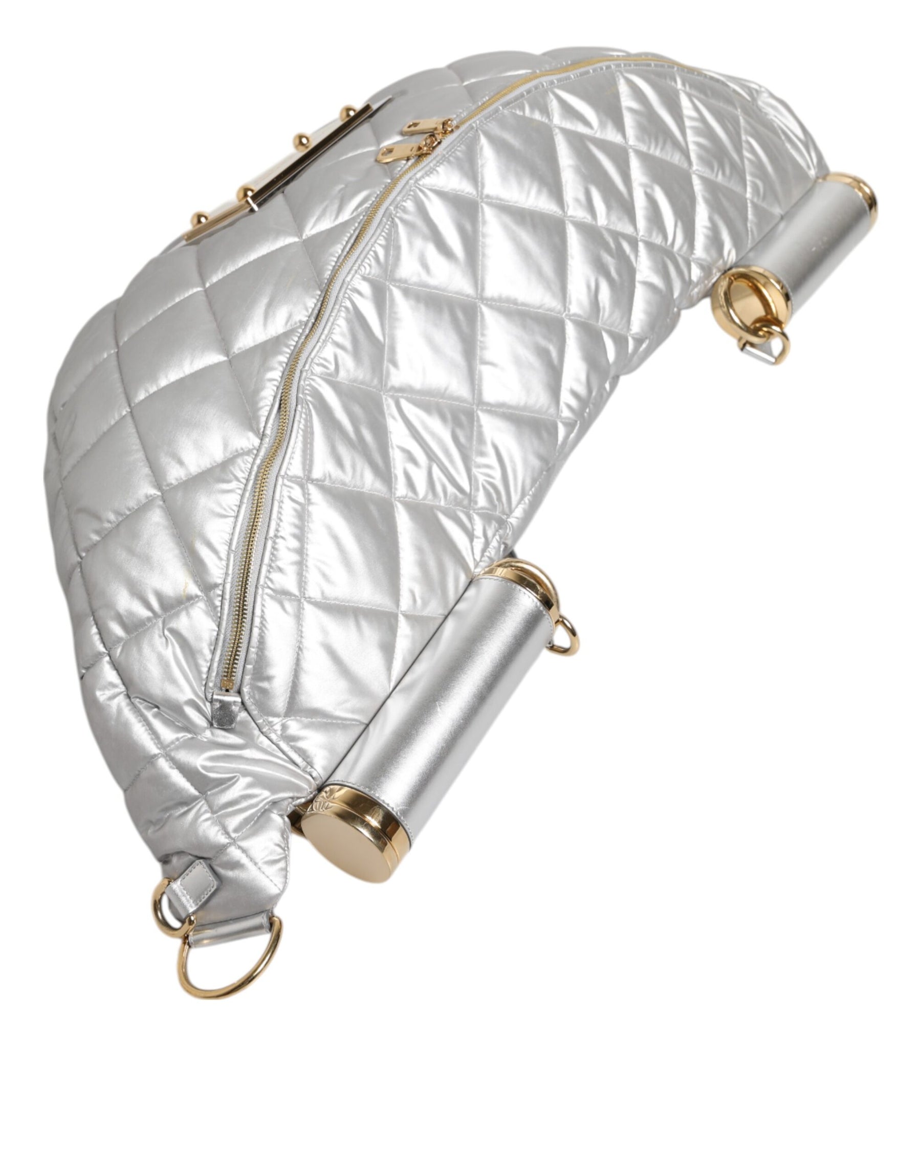 Dolce & Gabbana Silver Quilted Filled Crossbody Shoulder Bag SICILY Bag | Regal Royce