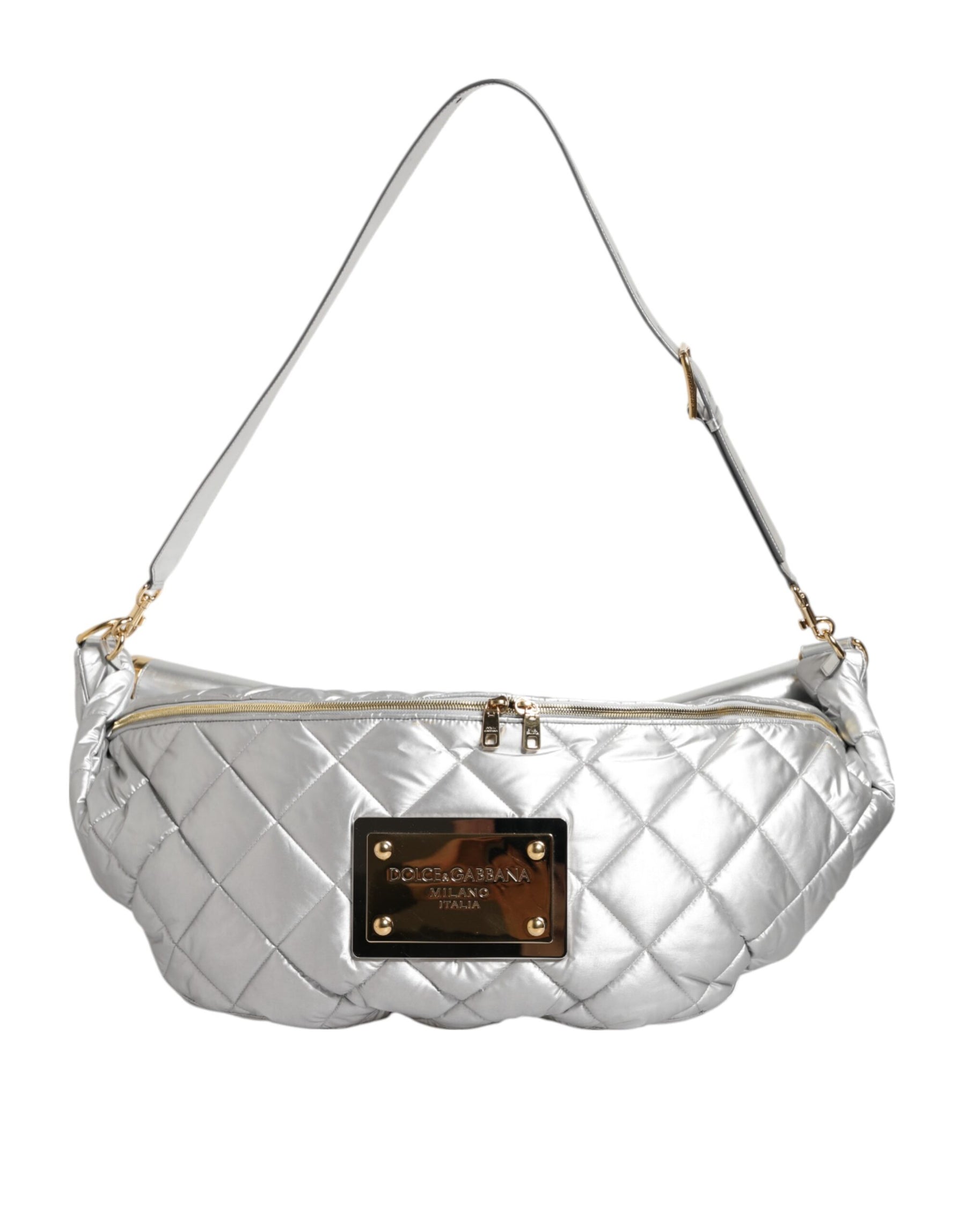 Dolce & Gabbana Silver Quilted Filled Crossbody Shoulder Bag SICILY Bag | Regal Royce