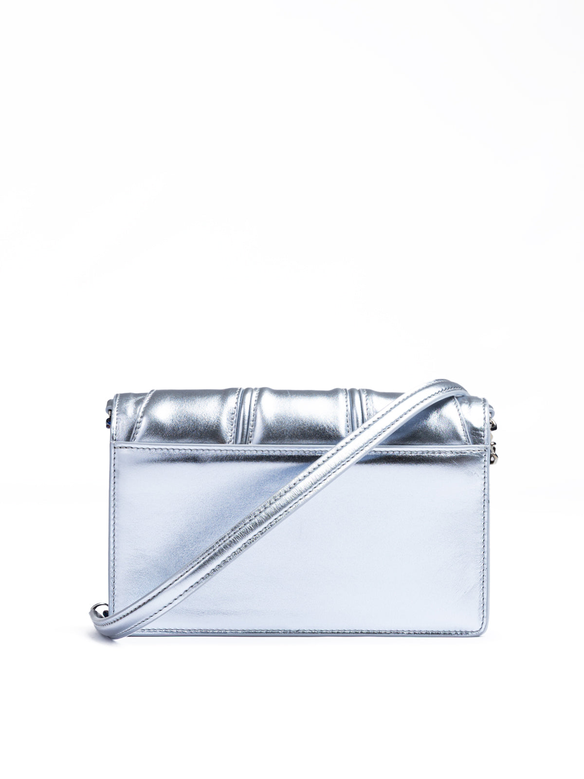 Ferrari Metal light blue GT patent leather bag with chain | Regal Royce
