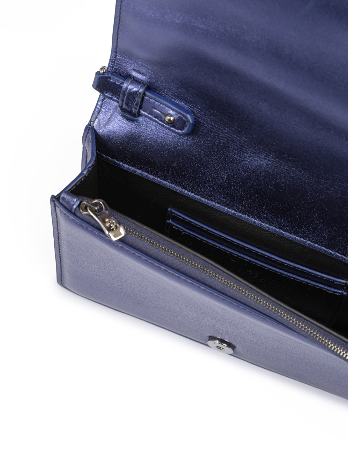 Ferrari Metal blue GT patent leather bag with chain | Regal Royce