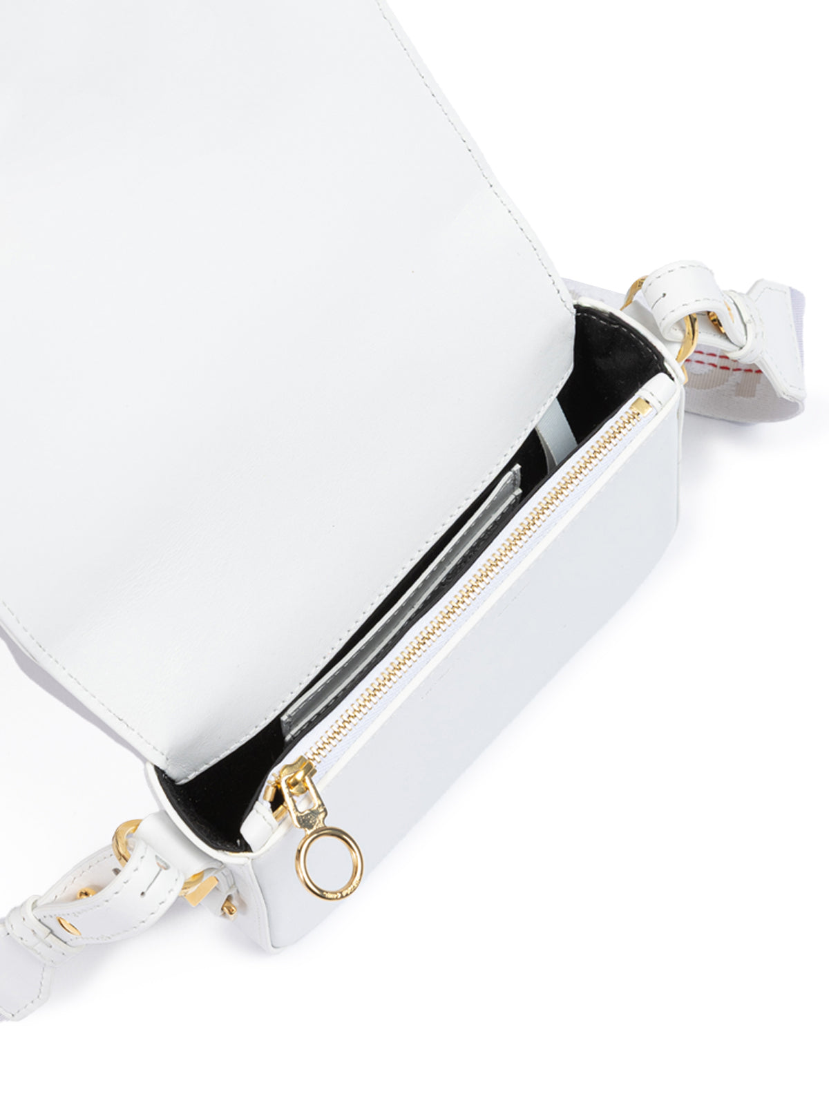 Off-White White/Gold  Metallic Stripe Mini Crossbody Bag | Regal Royce