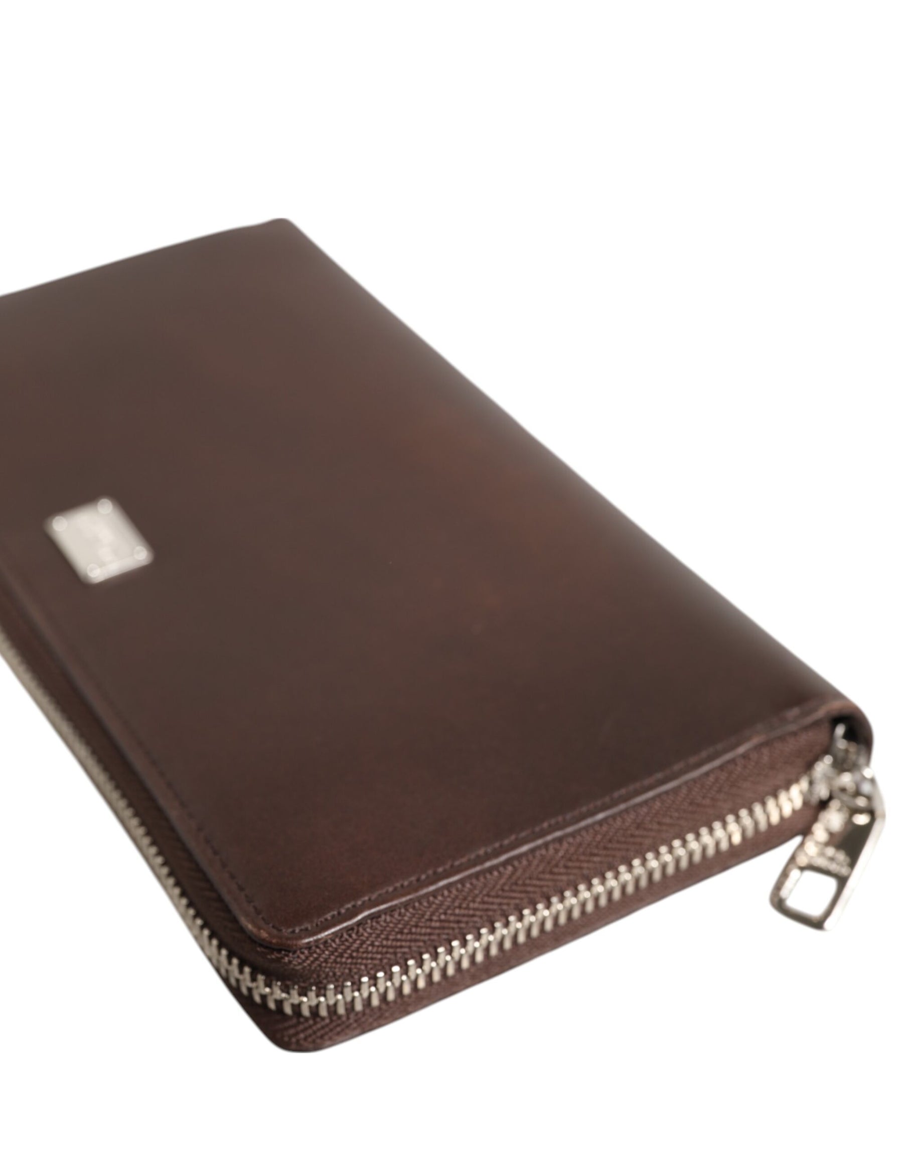 Dolce & Gabbana Brown Calfskin Leather Logo Zip Around Continental Wallet | Regal Royce
