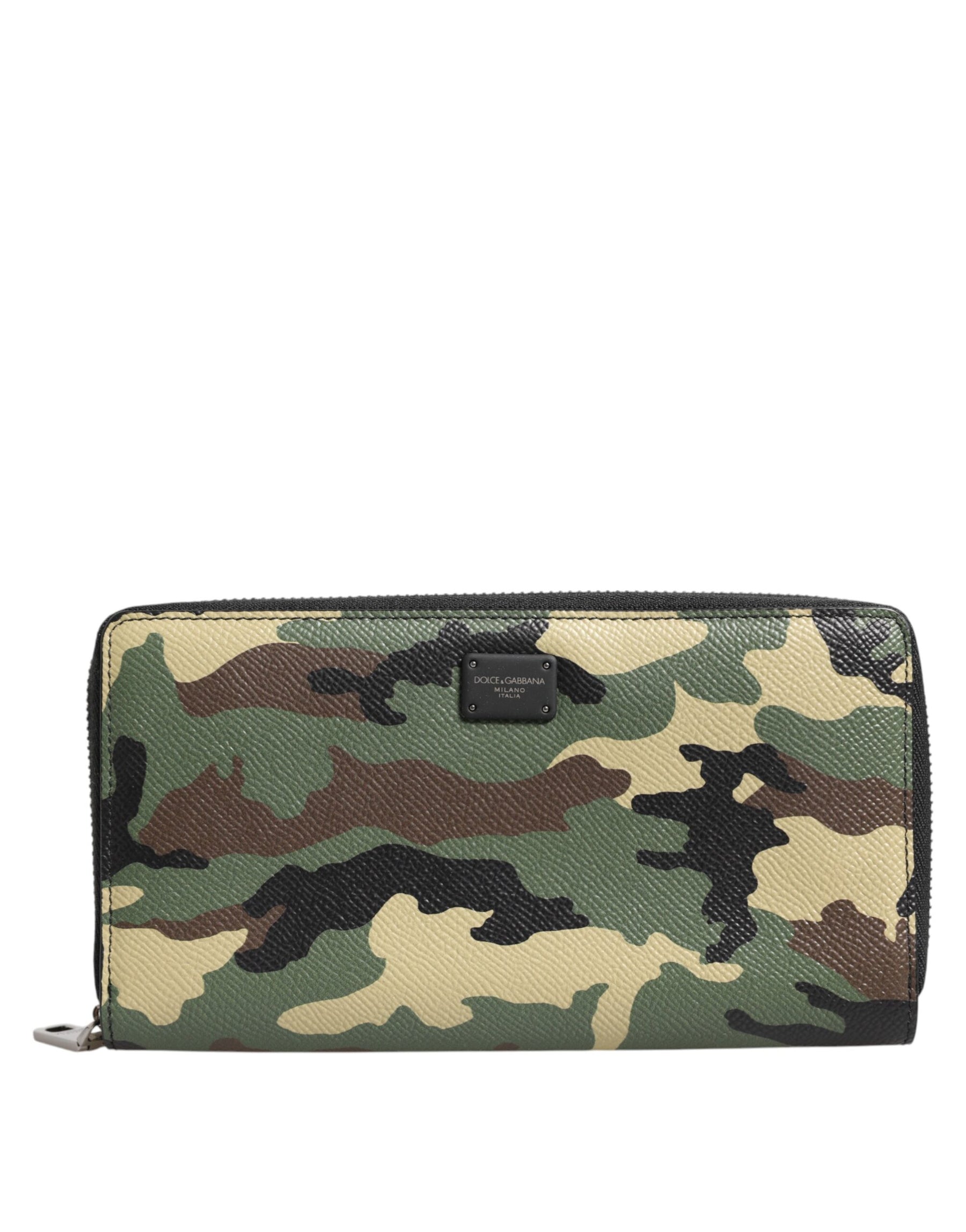 Dolce & Gabbana Multicolor Camouflage Logo Zip Around Continental Wallet | Regal Royce