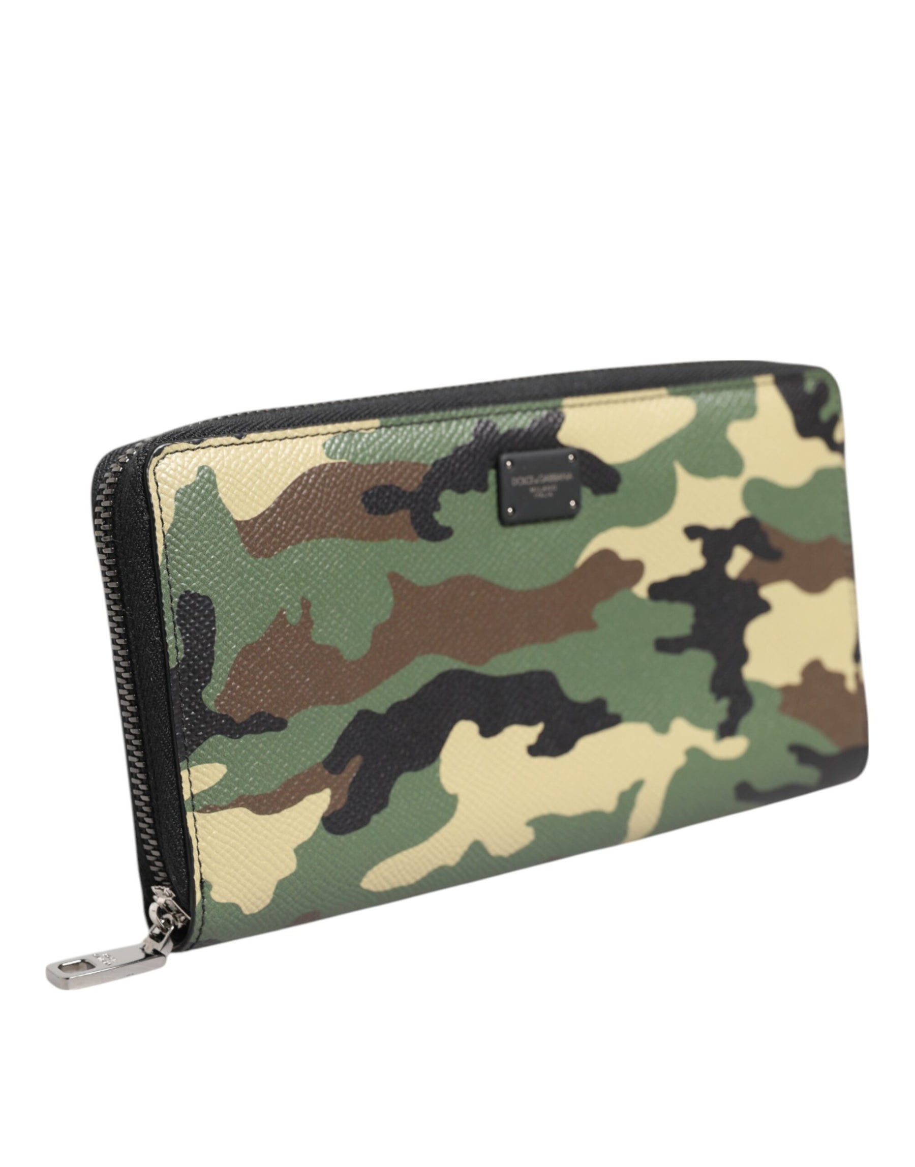 Dolce & Gabbana Multicolor Camouflage Logo Zip Around Continental Wallet | Regal Royce