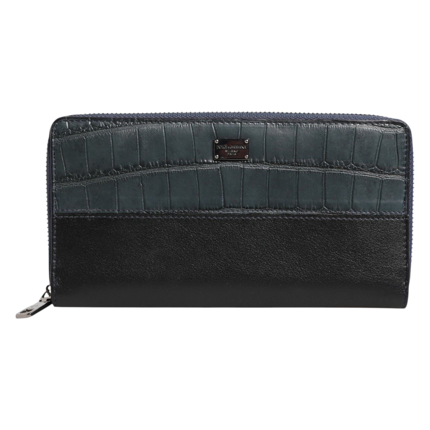 Dolce & Gabbana Black Blue Exotic Leather Men Continental Clutch Wallet | Regal Royce