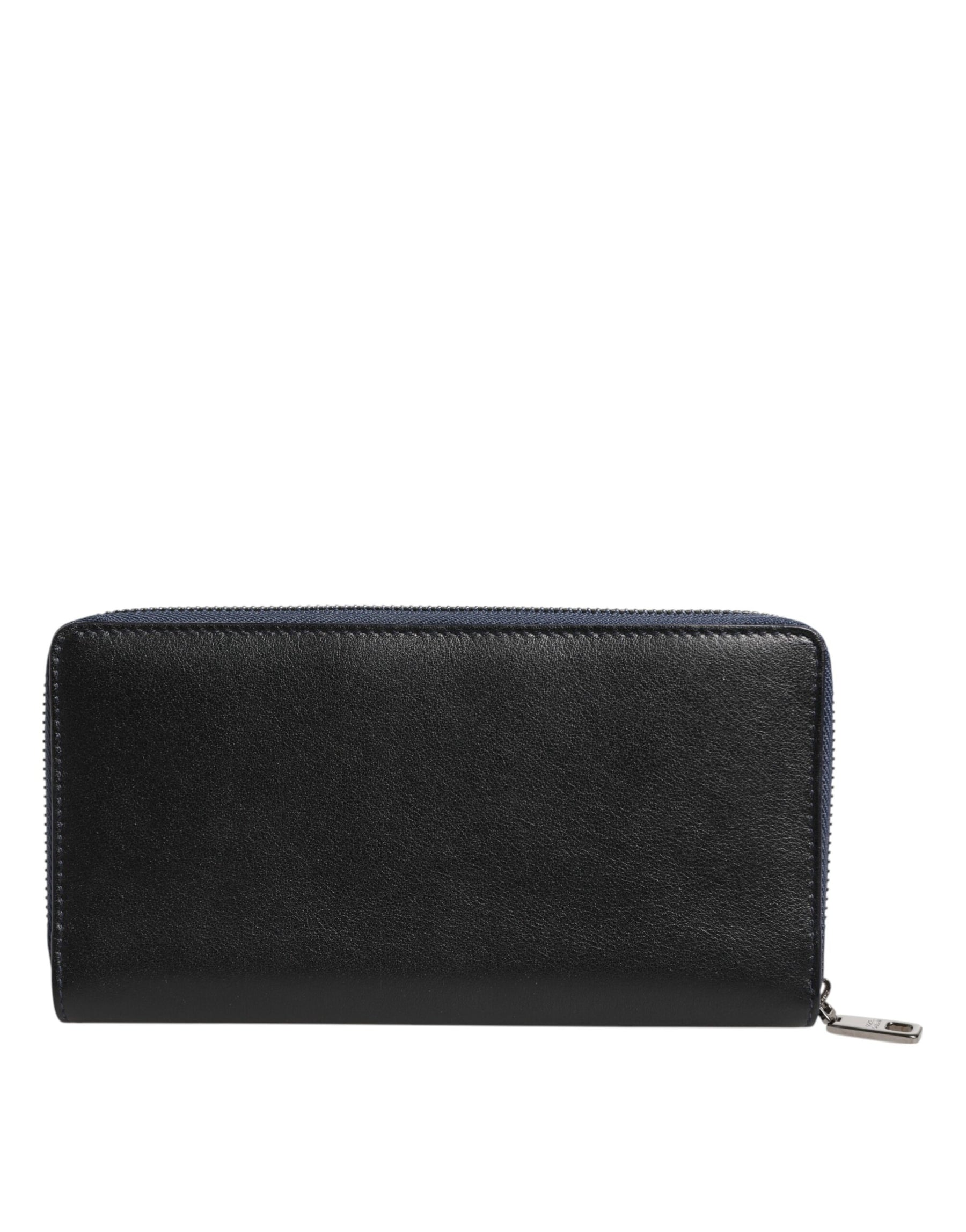 Dolce & Gabbana Black Blue Exotic Leather Men Continental Clutch Wallet | Regal Royce