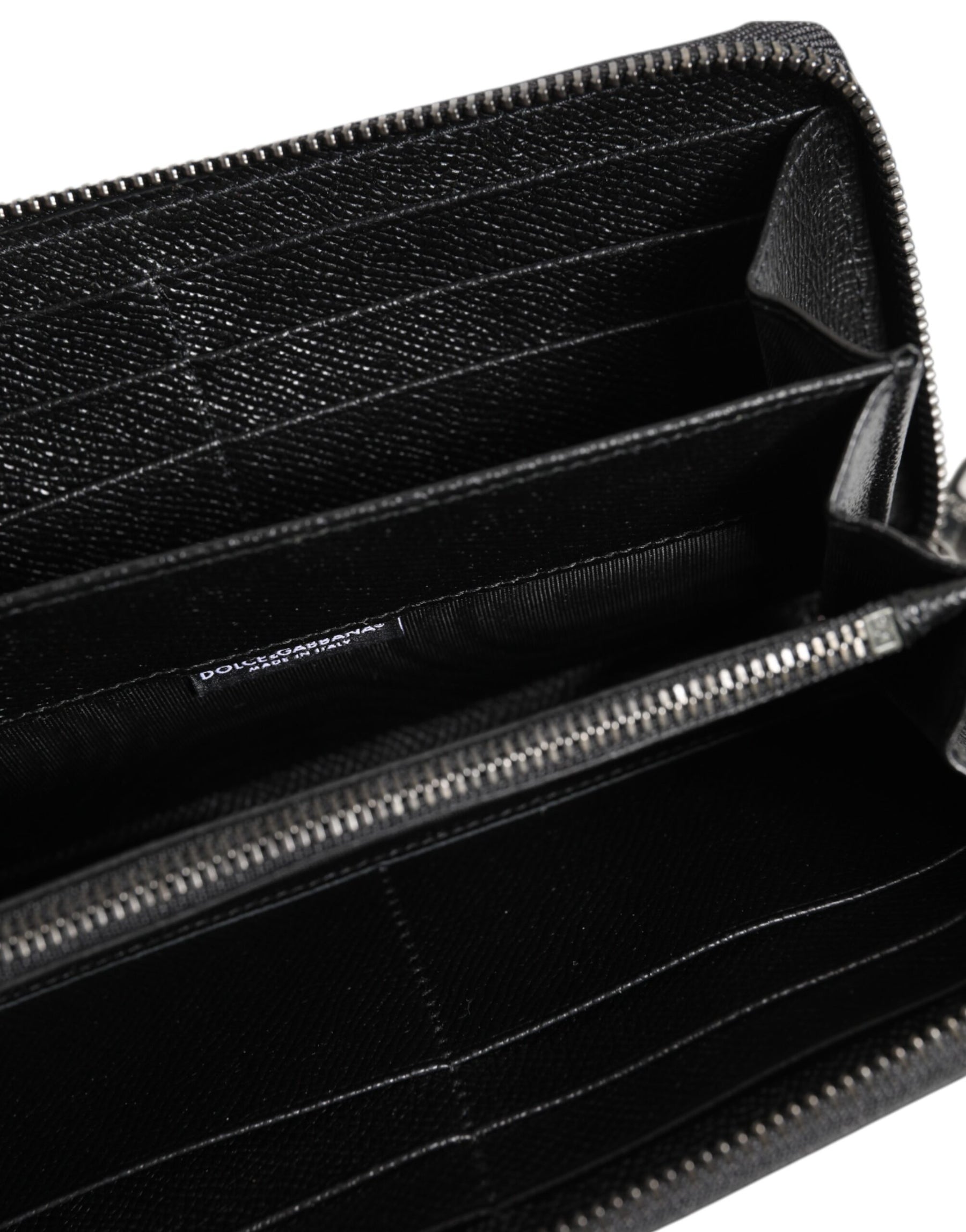Dolce & Gabbana Black Leather #DGFAMILY Zipper Continental Mens Wallet | Regal Royce