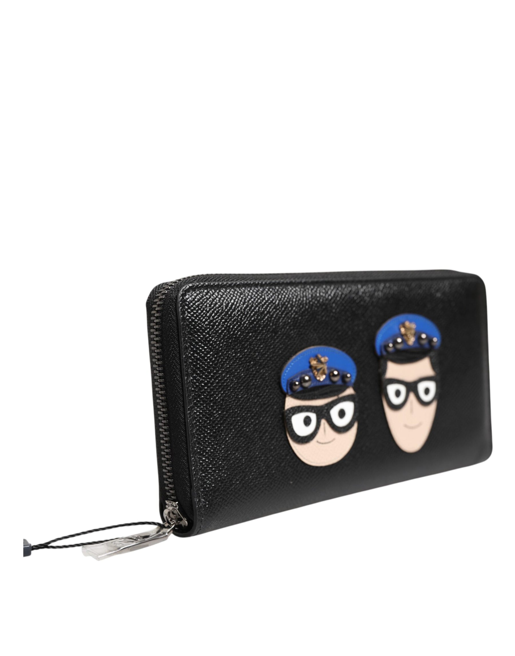 Dolce & Gabbana Black Leather #DGFAMILY Zipper Continental Mens Wallet | Regal Royce