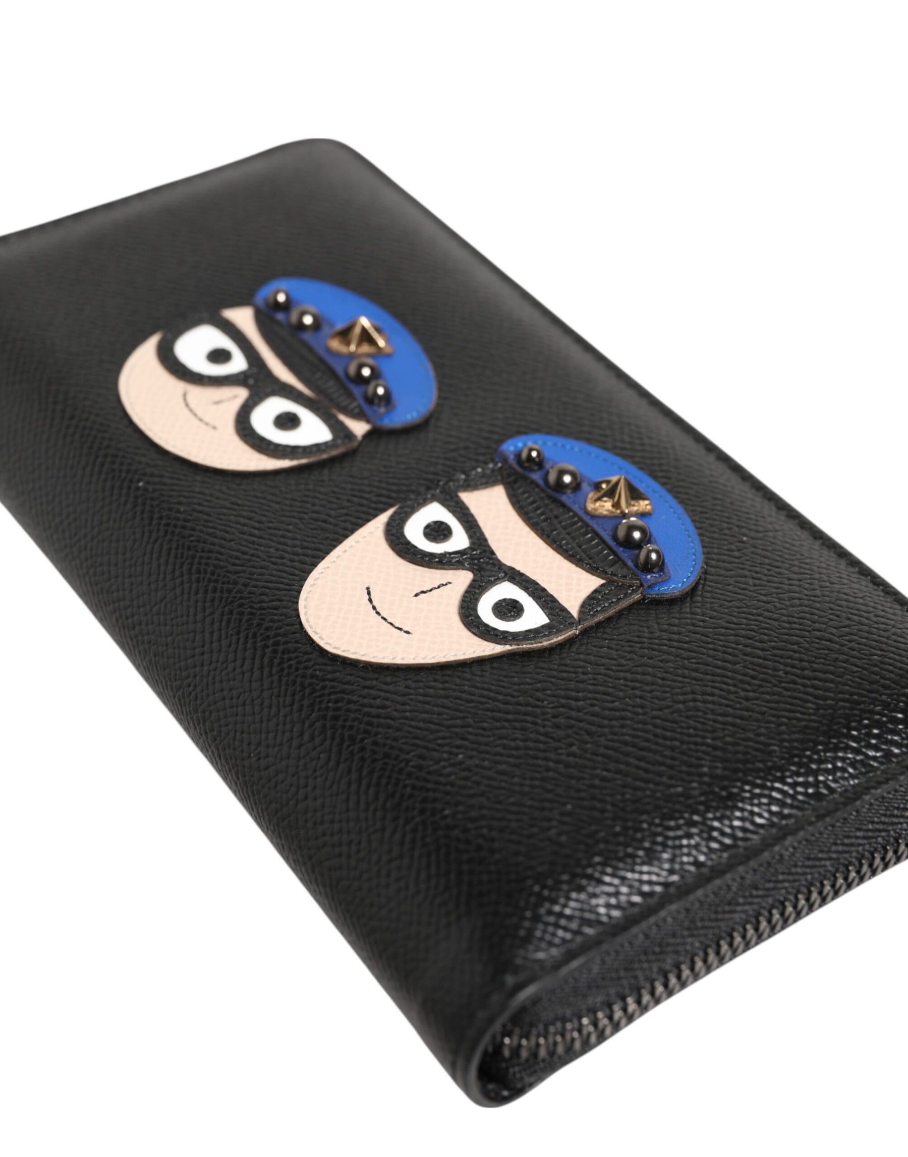 Dolce & Gabbana Black Leather #DGFAMILY Zipper Continental Mens Wallet | Regal Royce