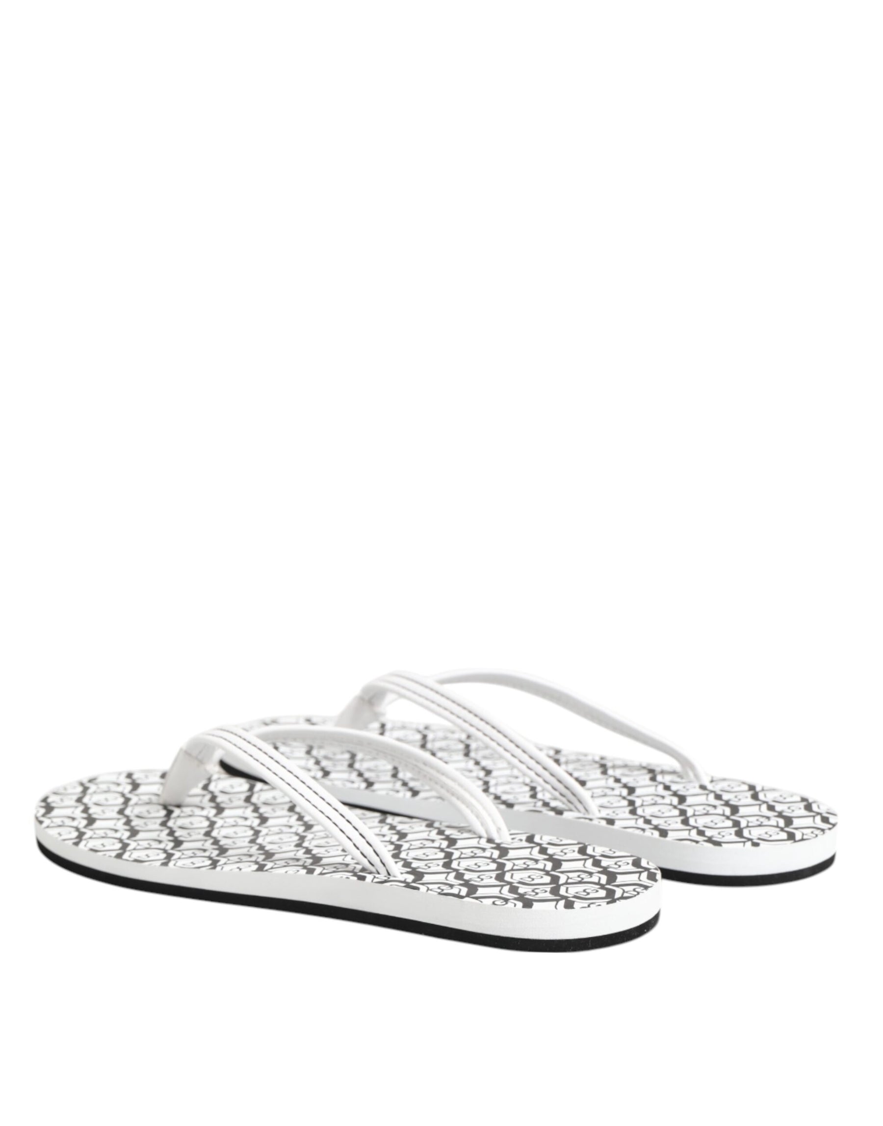 Dolce & Gabbana Black White Logo Beachwear Flats Slipper Shoes | Regal Royce