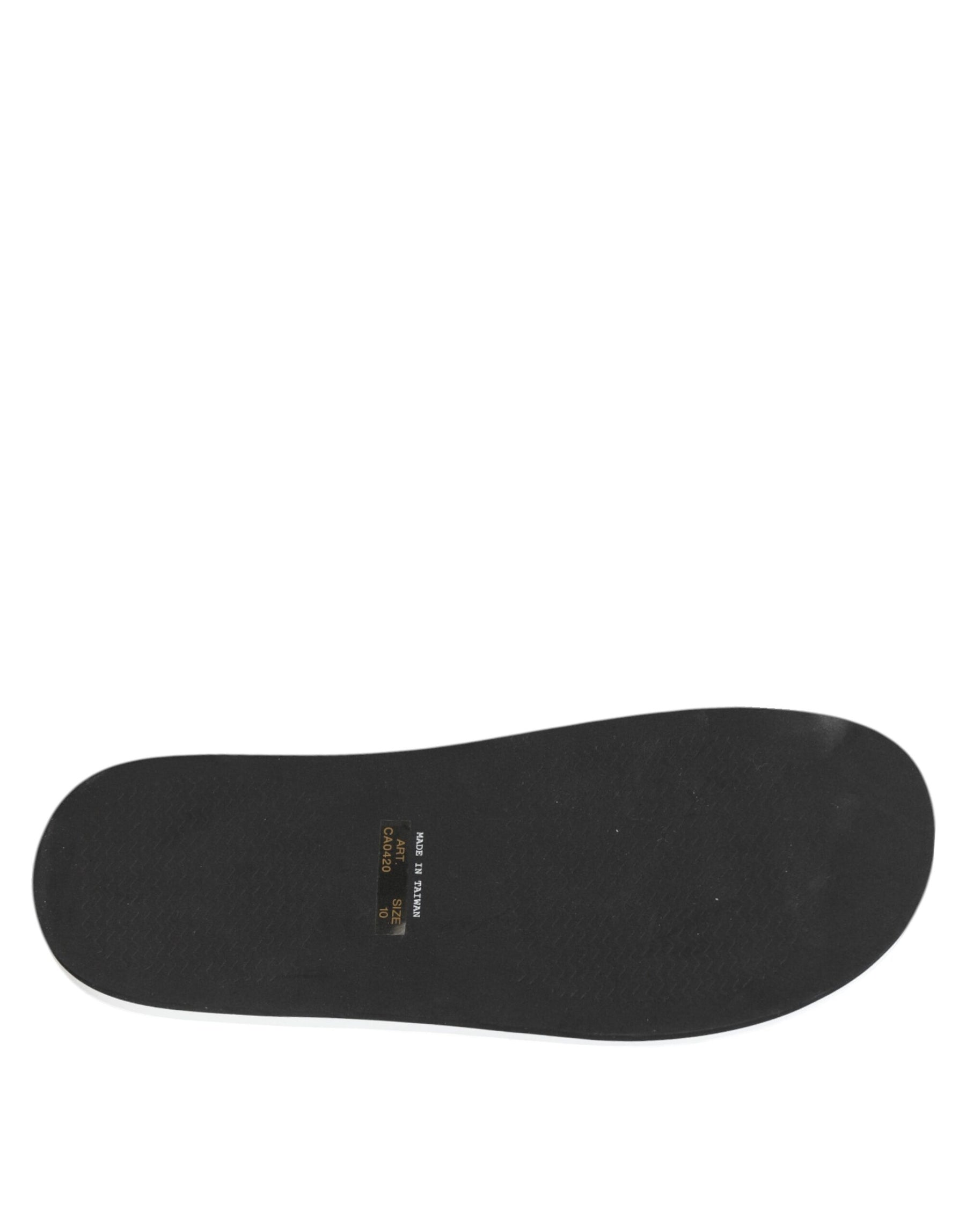 Dolce & Gabbana Black White Logo Beachwear Flats Slipper Shoes | Regal Royce