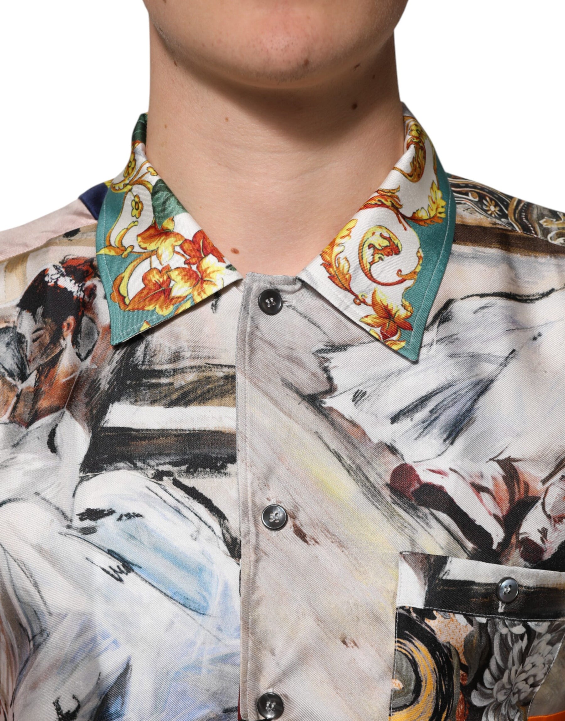 Dolce & Gabbana Multicolor Shell Print Hawaii Casual Shirt | Regal Royce