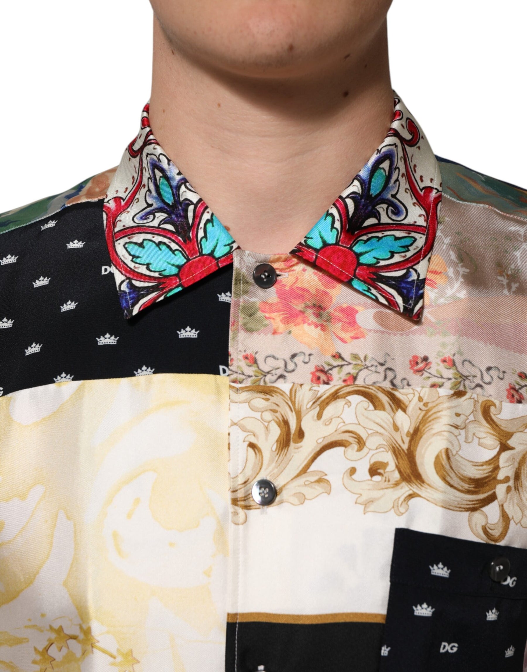 Dolce & Gabbana Multicolor Printed Button Down Casual Shirt | Regal Royce