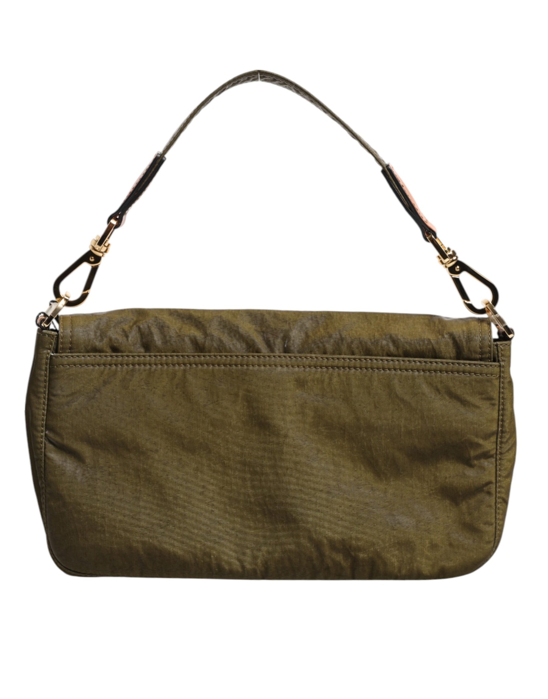 Dolce & Gabbana Dark Green Nylon Logo Plaque Shoulder Strap Borse Bag | Regal Royce