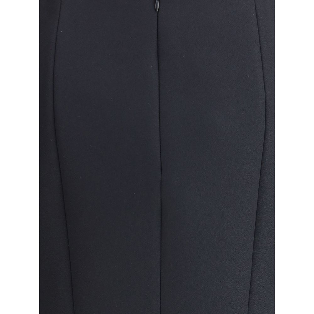 Giorgio Armani Black Recycled Polyester Midi Skirt | Regal Royce