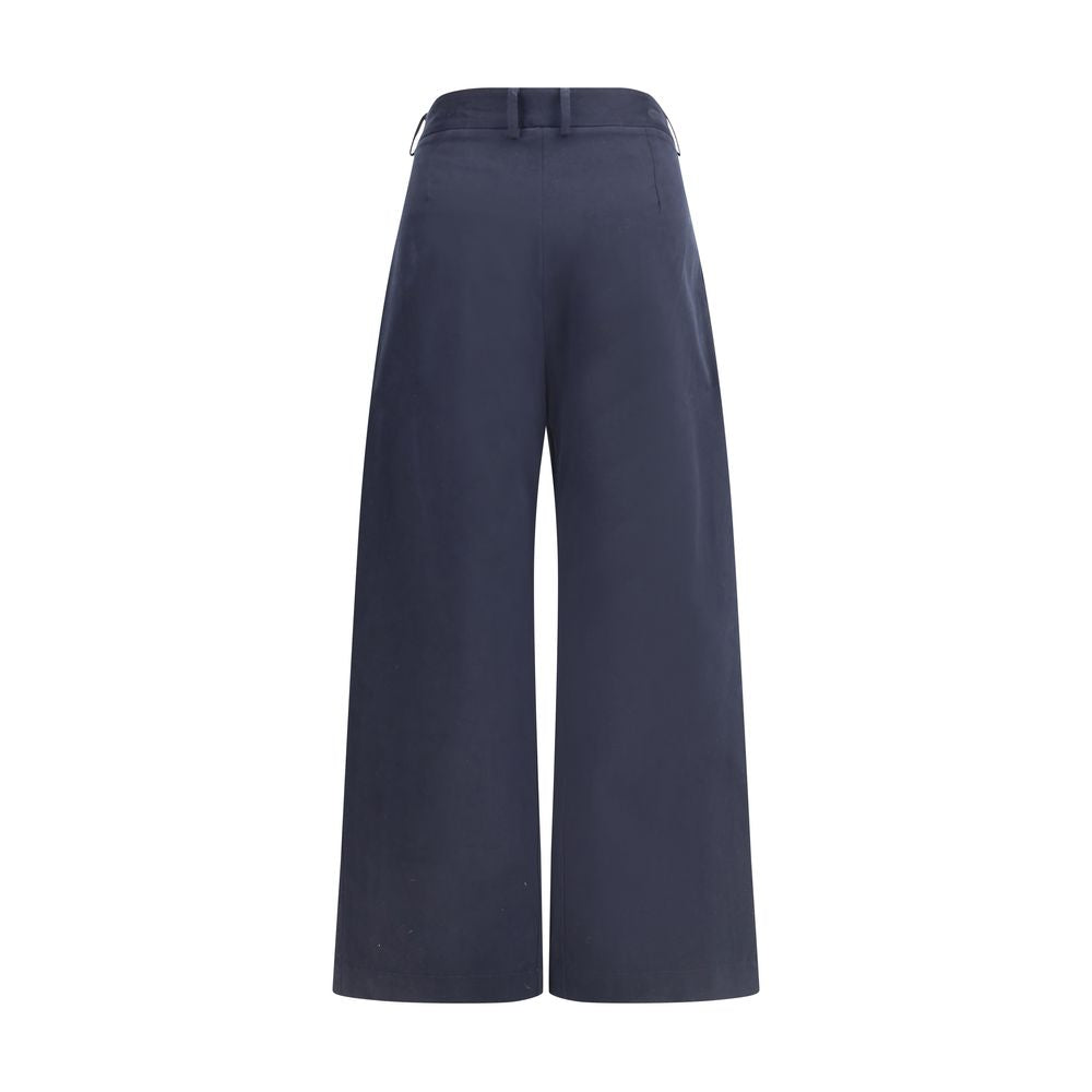 Ella Blue Cotton Casual Pants | Regal Royce