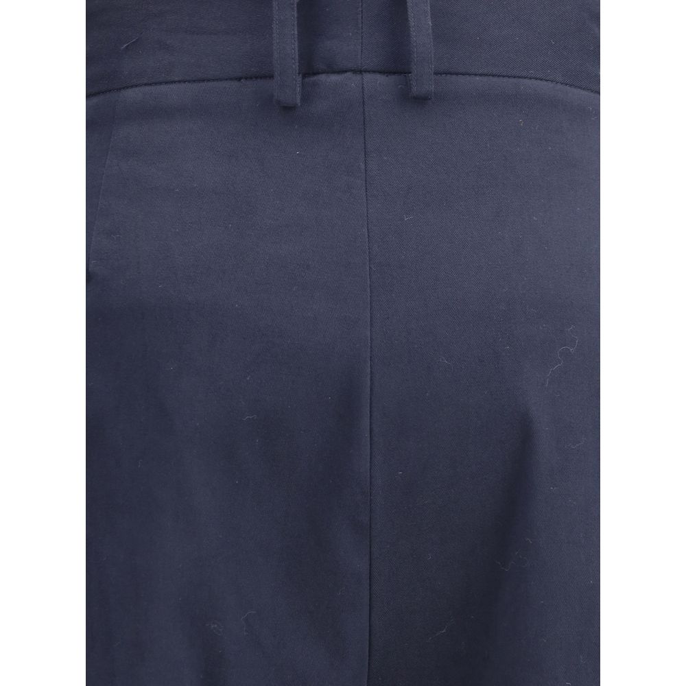 Ella Blue Cotton Casual Pants | Regal Royce
