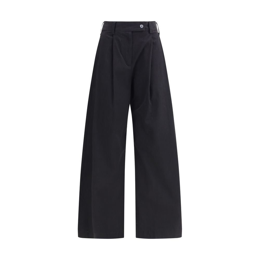 Ella Black Cotton Casual Pants | Regal Royce