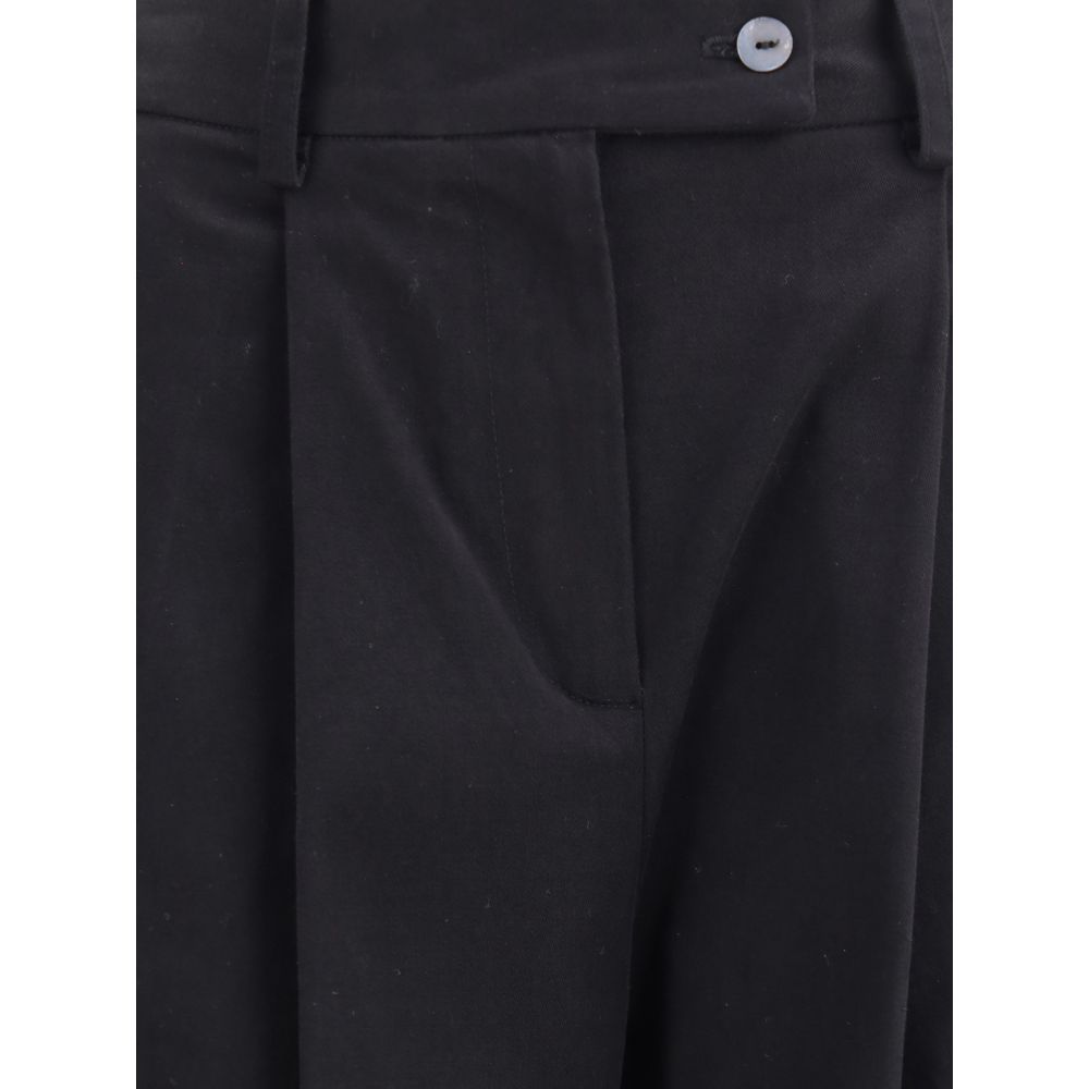 Ella Black Cotton Casual Pants | Regal Royce