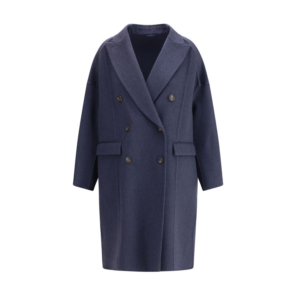 Brunello Cucinelli Blue Cashmere Coat | Regal Royce