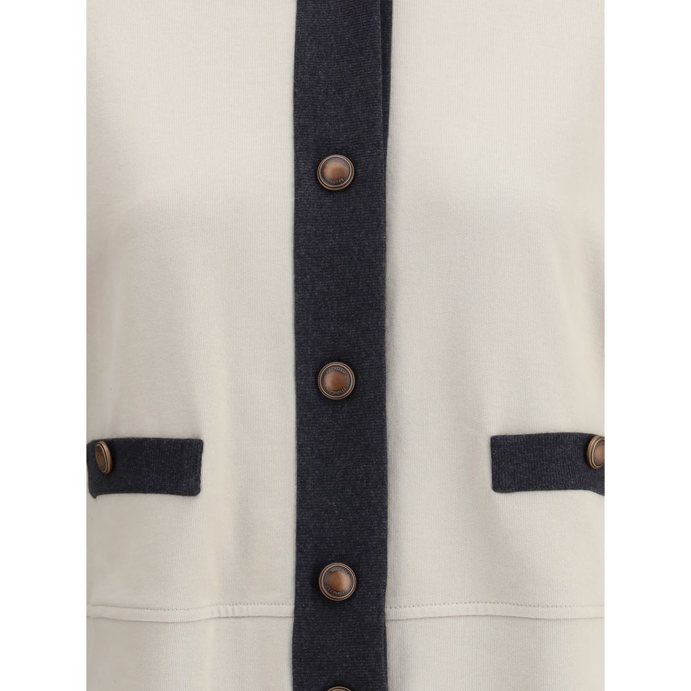 Brunello Cucinelli Gray Cotton Cardigan | Regal Royce