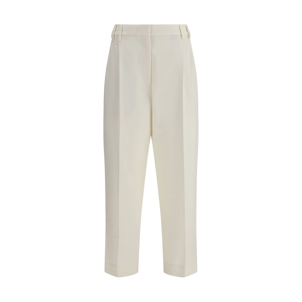 Brunello Cucinelli White Cotton Chino Pants | Regal Royce