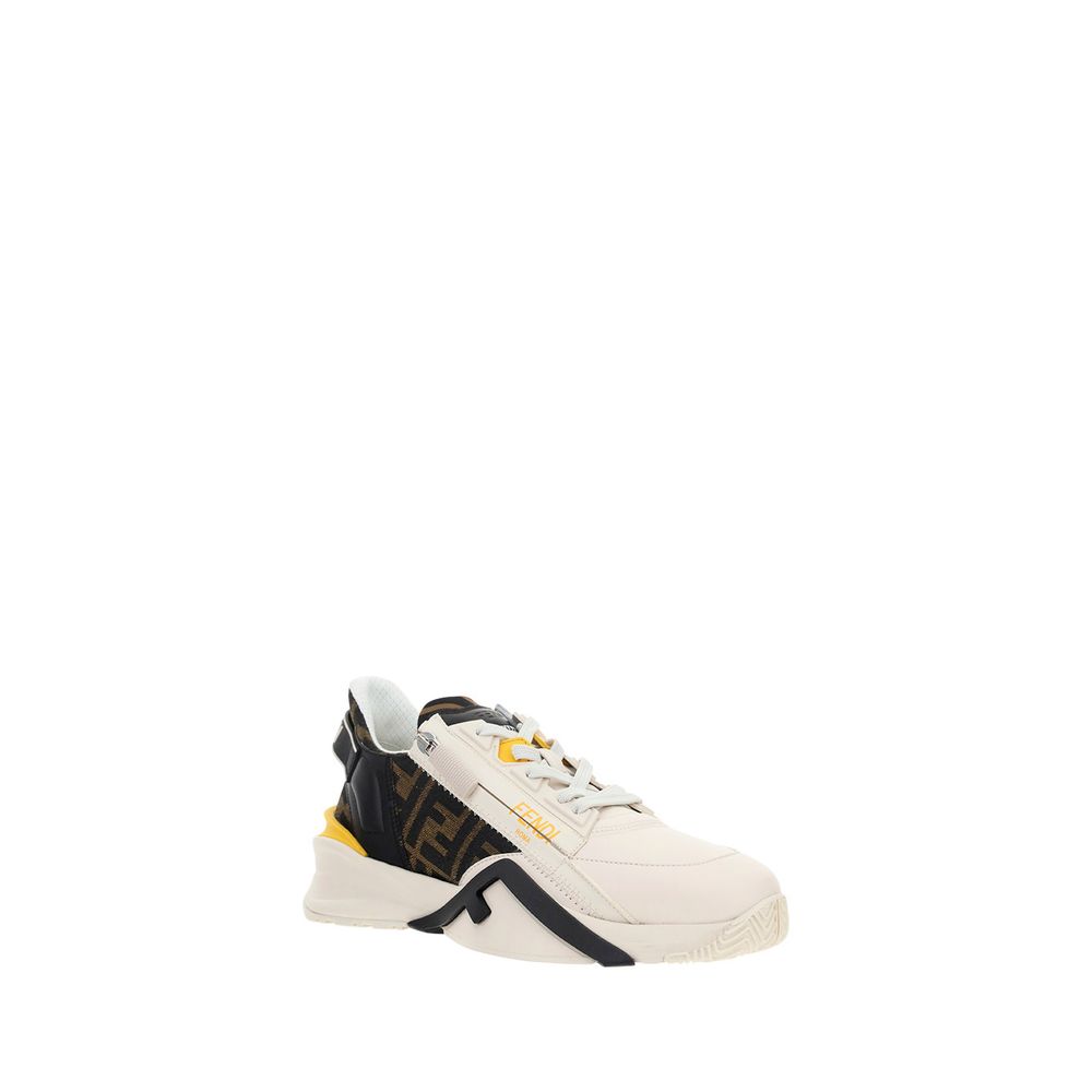 Fendi White Calf Leather Bos Taurus Athletic Sneakers | Regal Royce