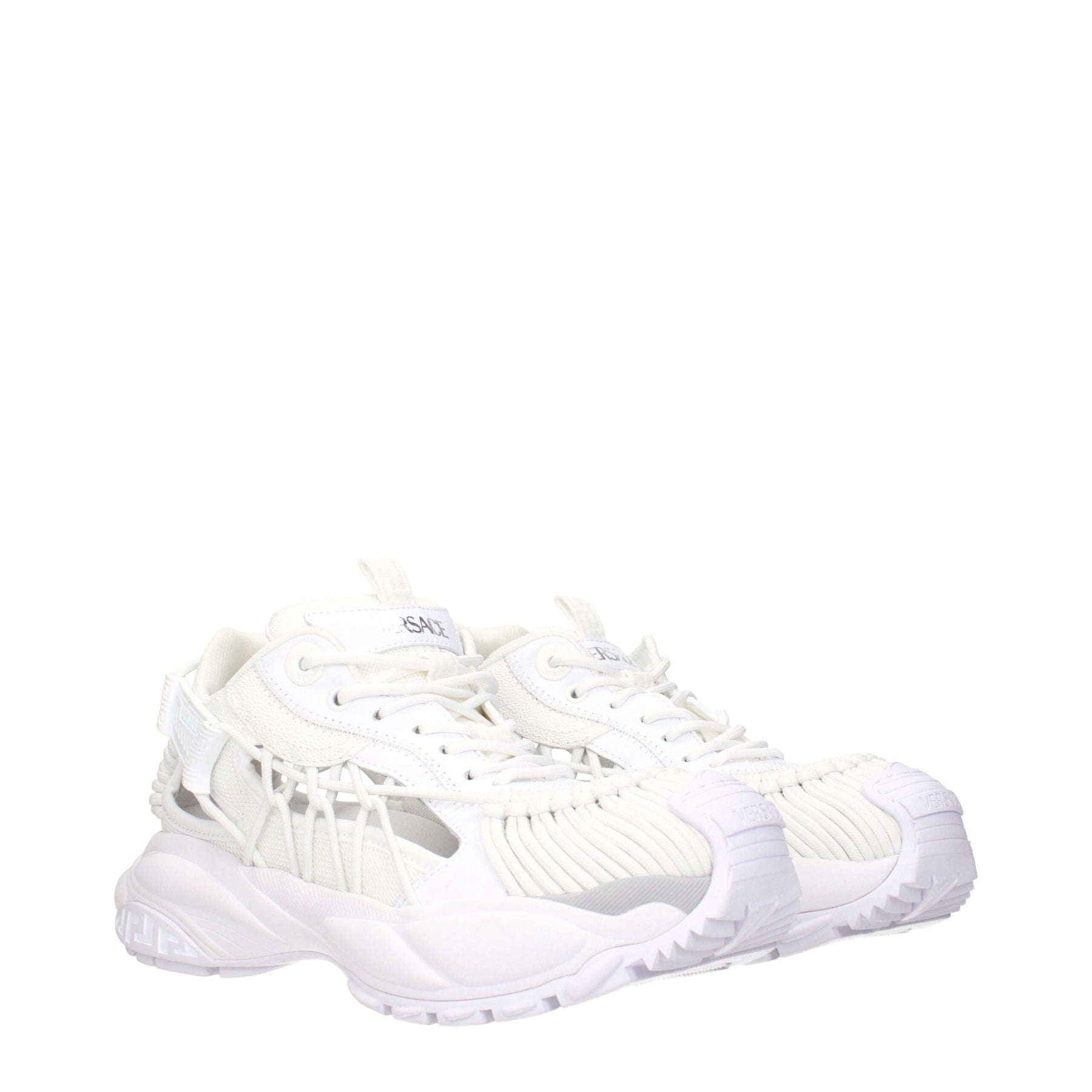 Versace White Leather Athletic Sneakers | Regal Royce