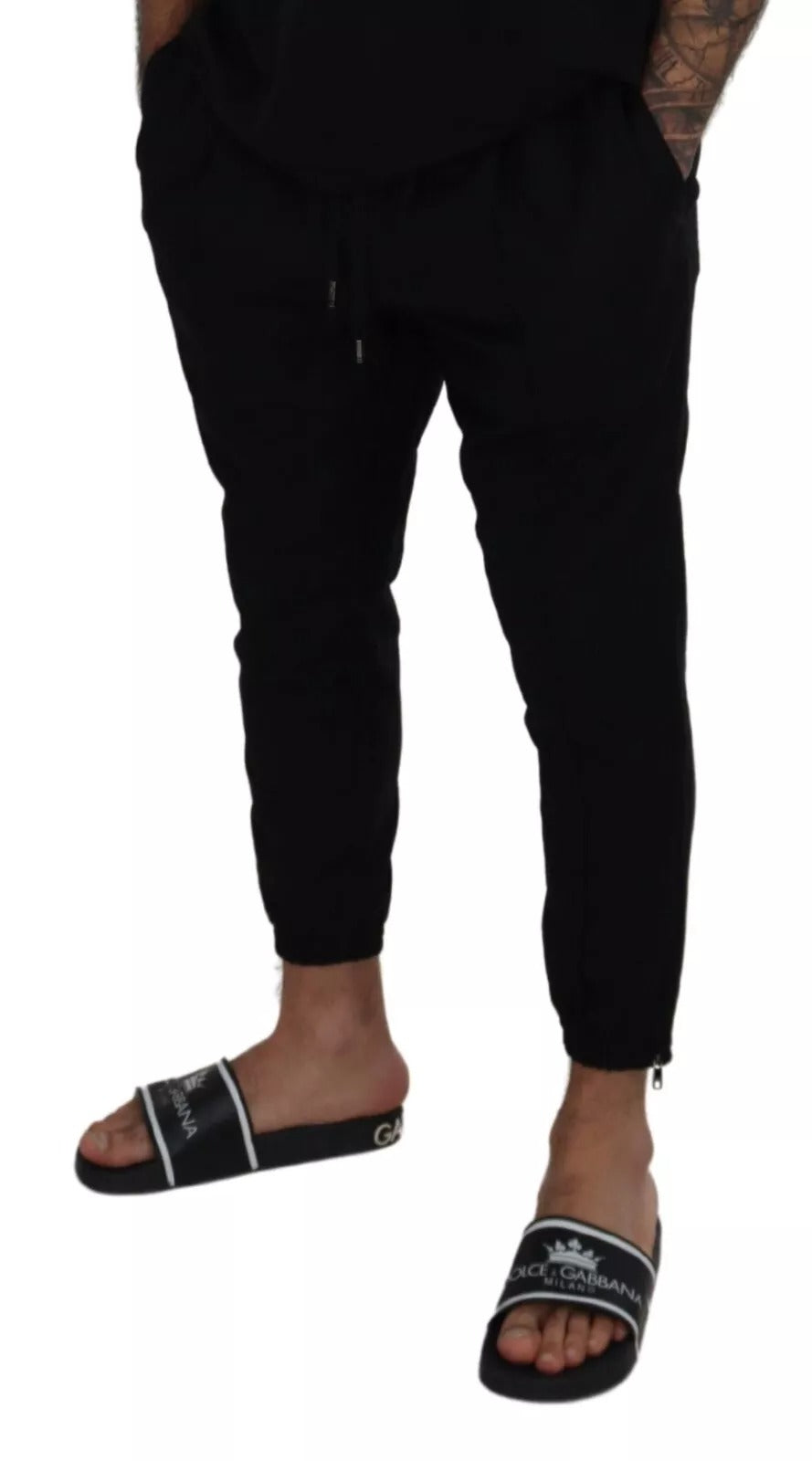 Dolce & Gabbana Black Jogger Wool Jogging Trouser | Regal Royce