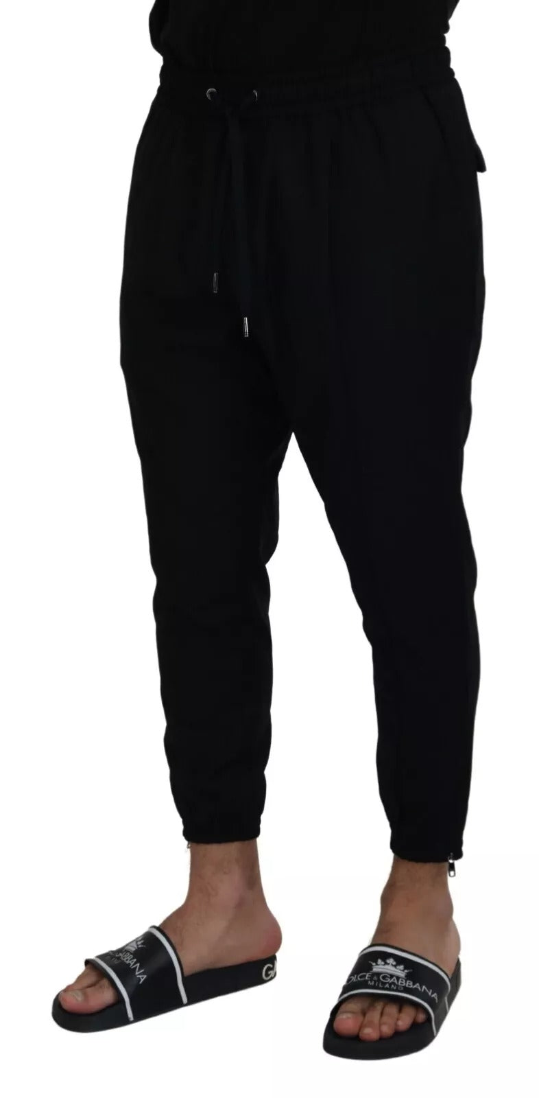Dolce & Gabbana Black Jogger Wool Jogging Trouser | Regal Royce
