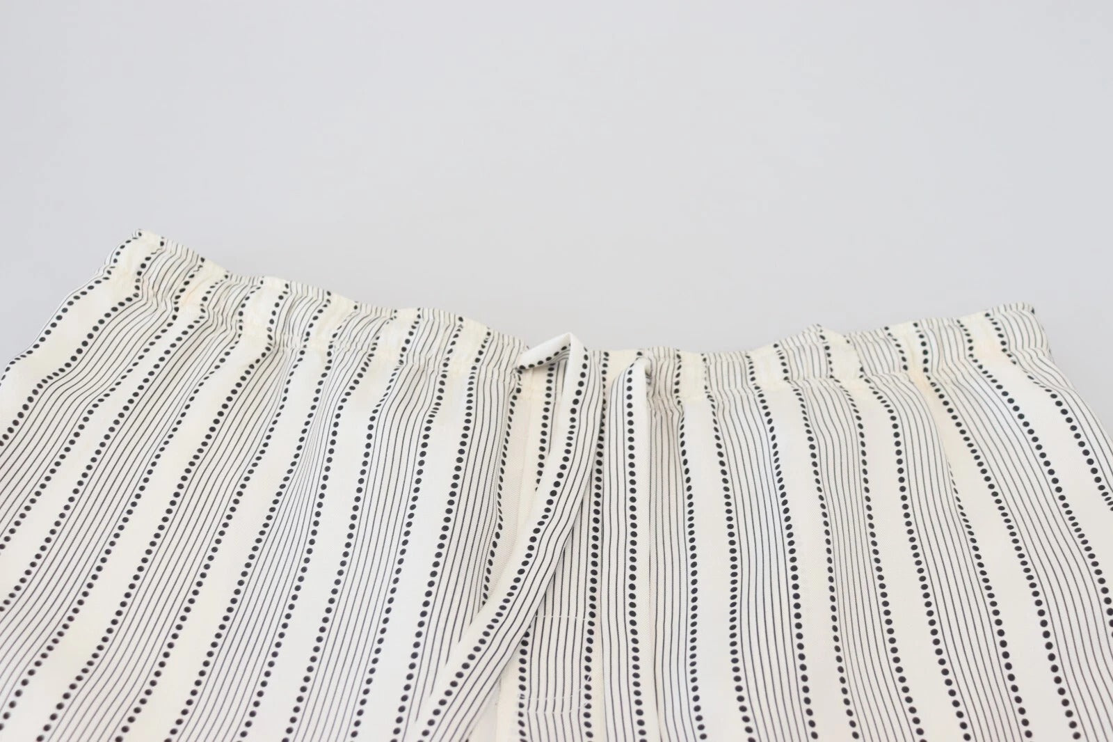 Dolce & Gabbana White Stripes Silk Lounge Trouser Pants | Regal Royce