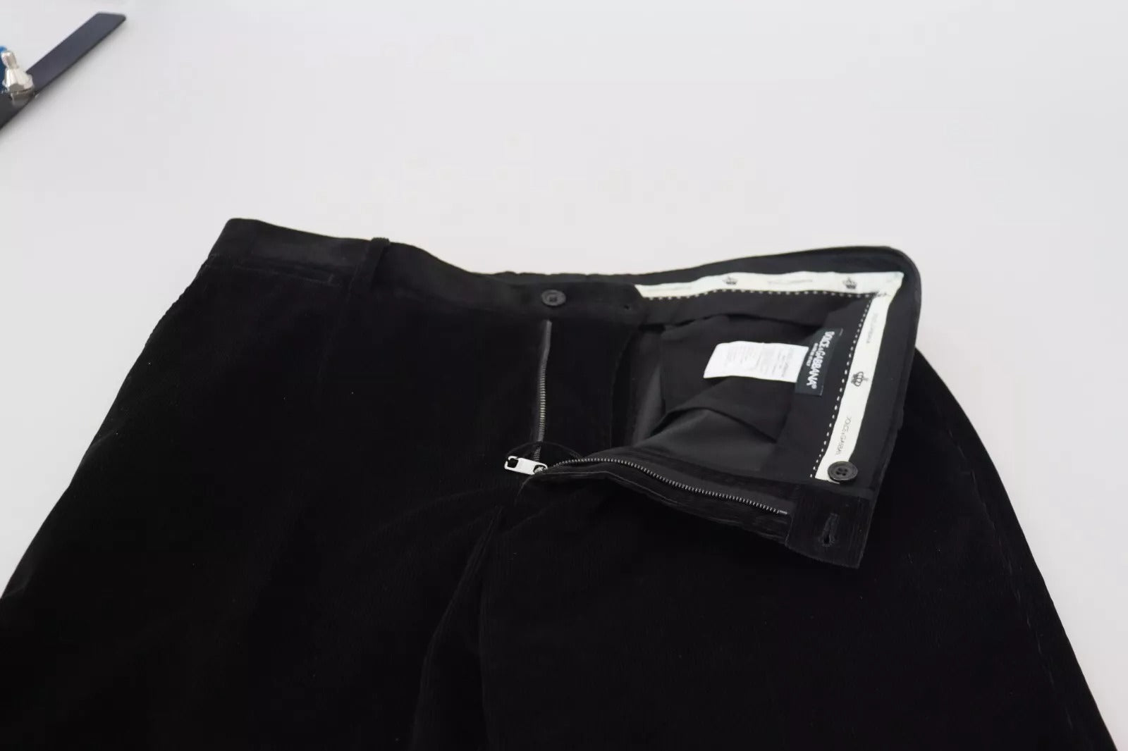 Dolce & Gabbana Black Stretch Cotton Slim Trousers Chino Pants | Regal Royce