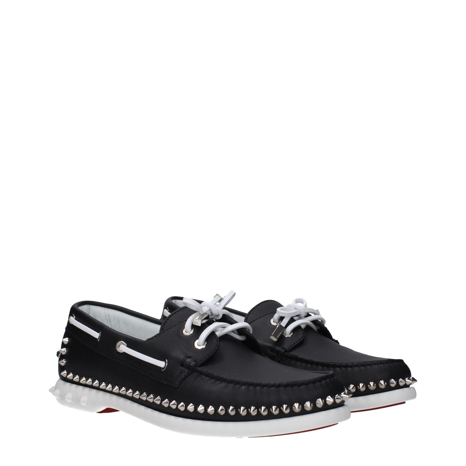 Christian Louboutin Black Leather Slip-On Loafers | Regal Royce