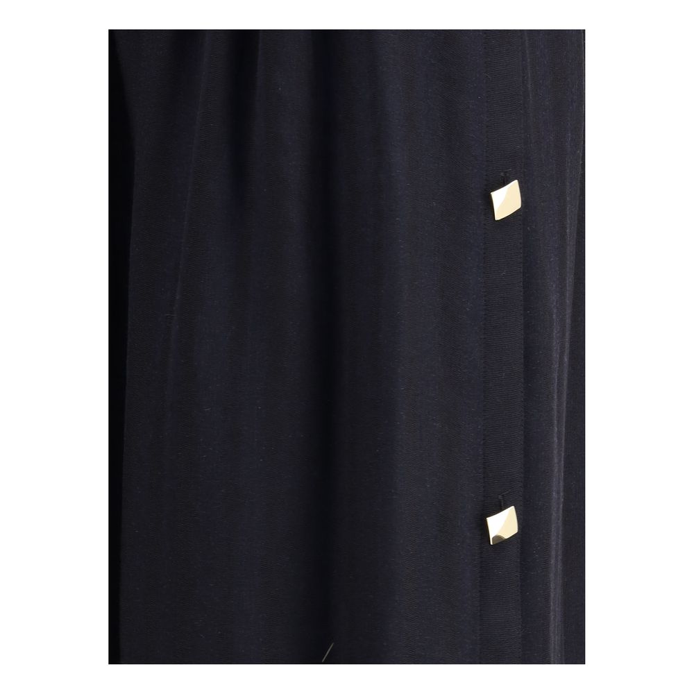 Kristina Ti Black Fleece Wool Long Skirt | Regal Royce