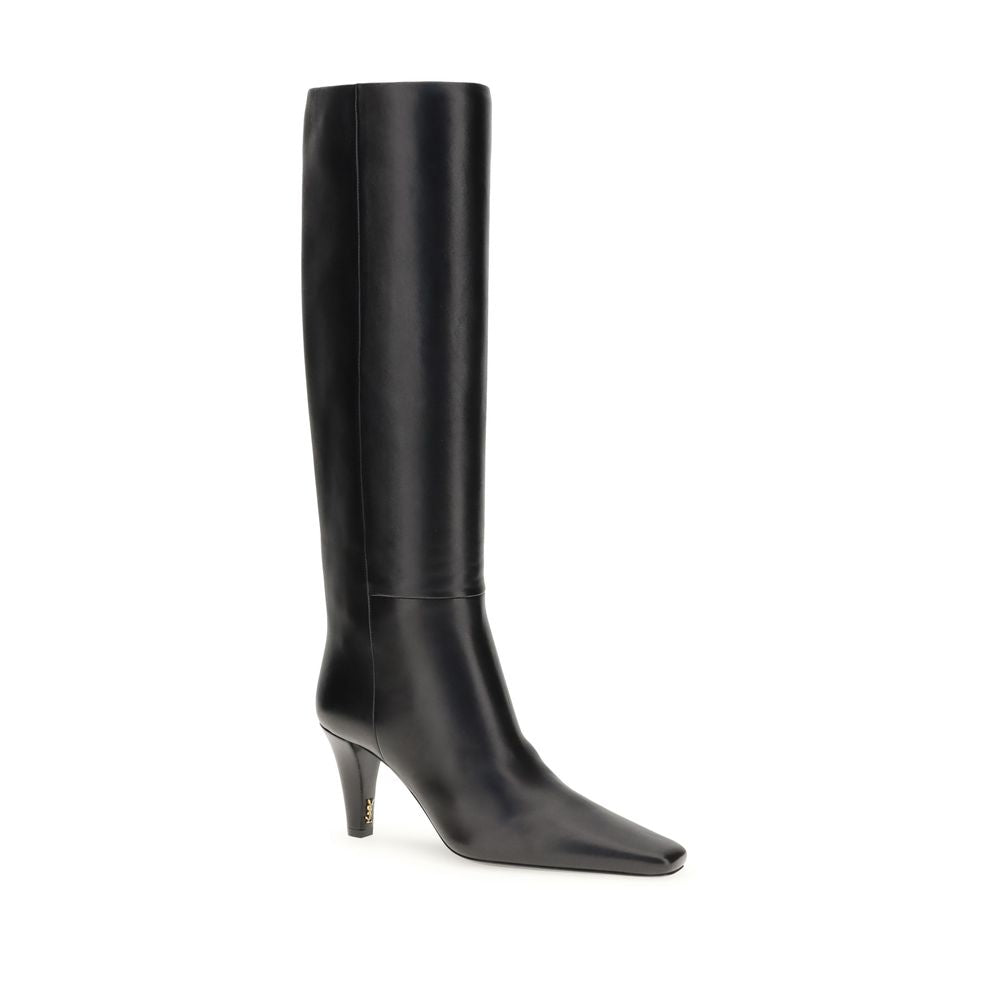 Saint Laurent Black Leather Boots