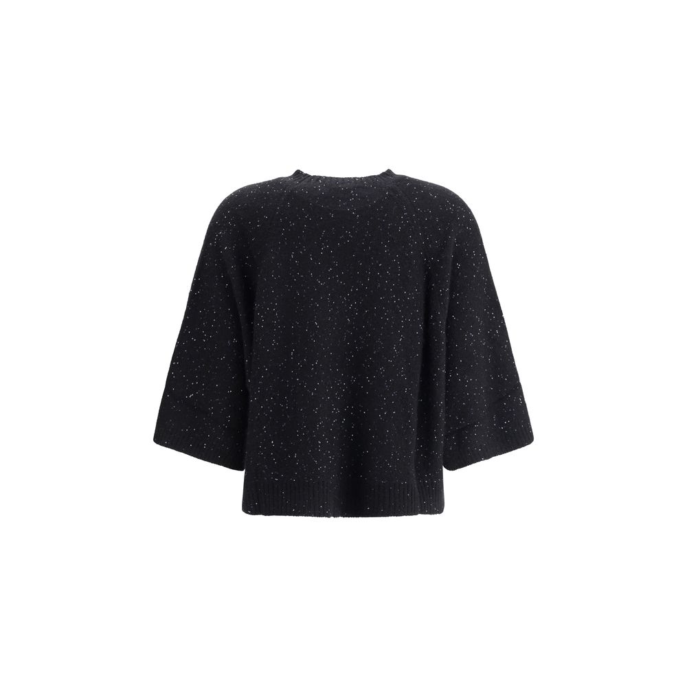 Fabiana Filippi Black Fleece Wool Sweatshirt | Regal Royce