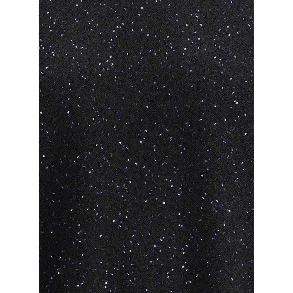 Fabiana Filippi Black Fleece Wool Sweatshirt | Regal Royce