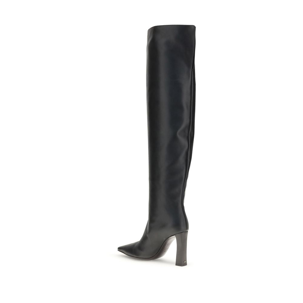 Giuseppe Zanotti Black Leather Over The Knee | Regal Royce