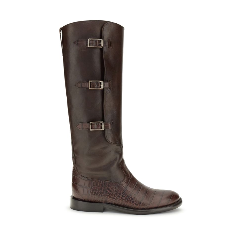 Paris Texas Brown Leather Lace-Up Boots | Regal Royce