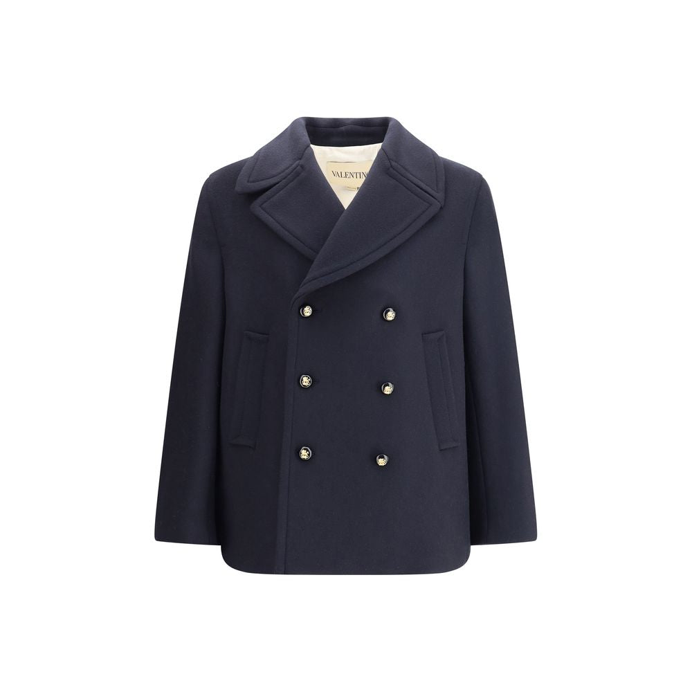 Valentino Blue Fleece Wool Coat | Regal Royce