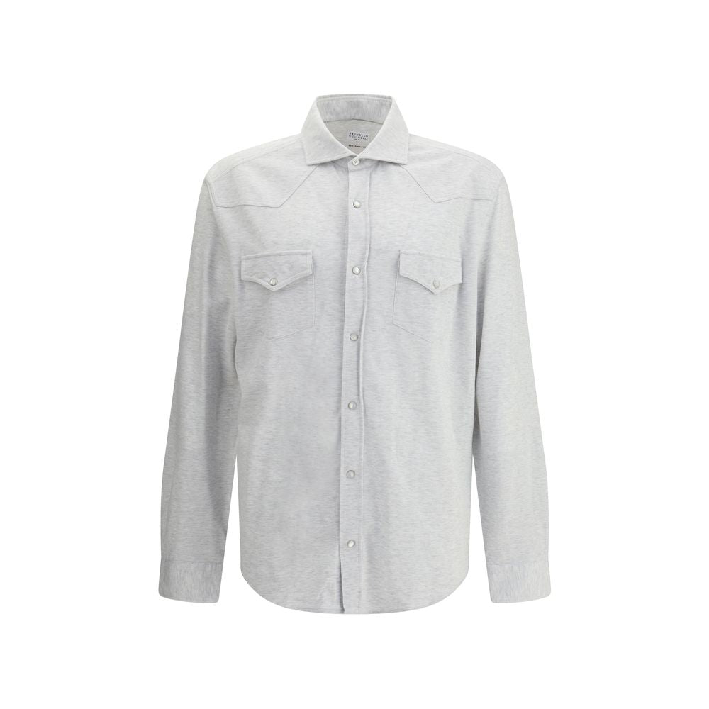 Brunello Cucinelli Gray Cotton Shirt | Regal Royce