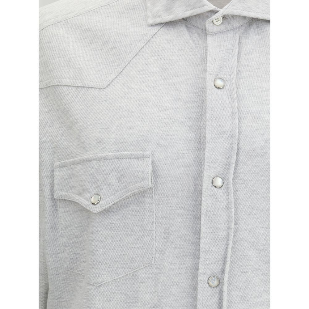 Brunello Cucinelli Gray Cotton Shirt | Regal Royce