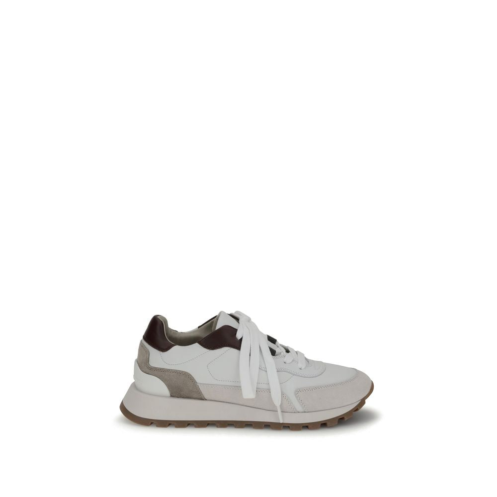 Brunello Cucinelli White Leather Athletic Sneakers | Regal Royce