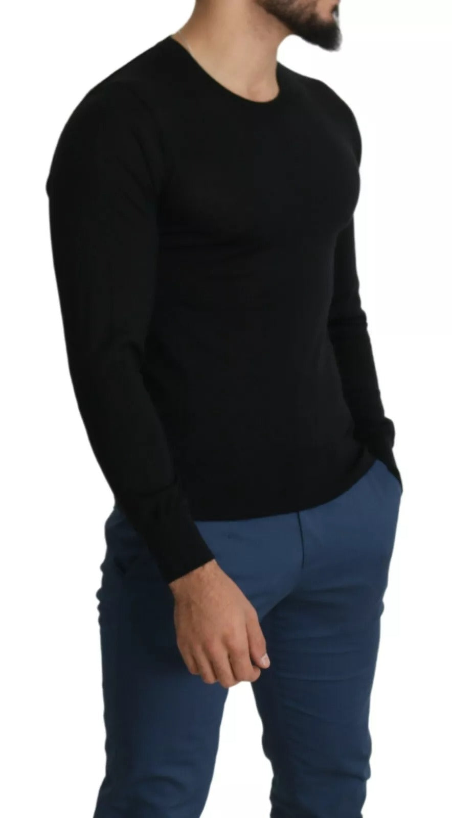 Dolce & Gabbana Black Cashmere Crewneck Pullover Sweater | Regal Royce