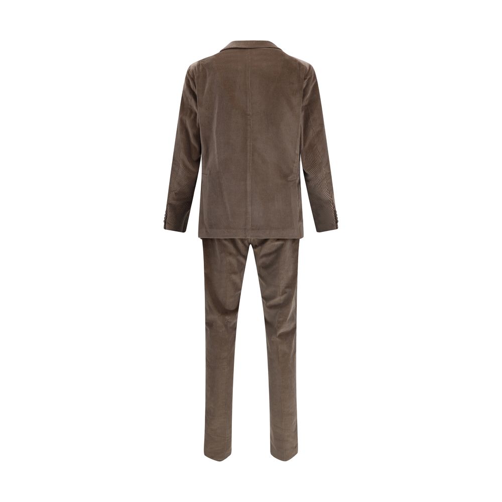 Tagliatore Brown Cotton Two-Piece Suit | Regal Royce