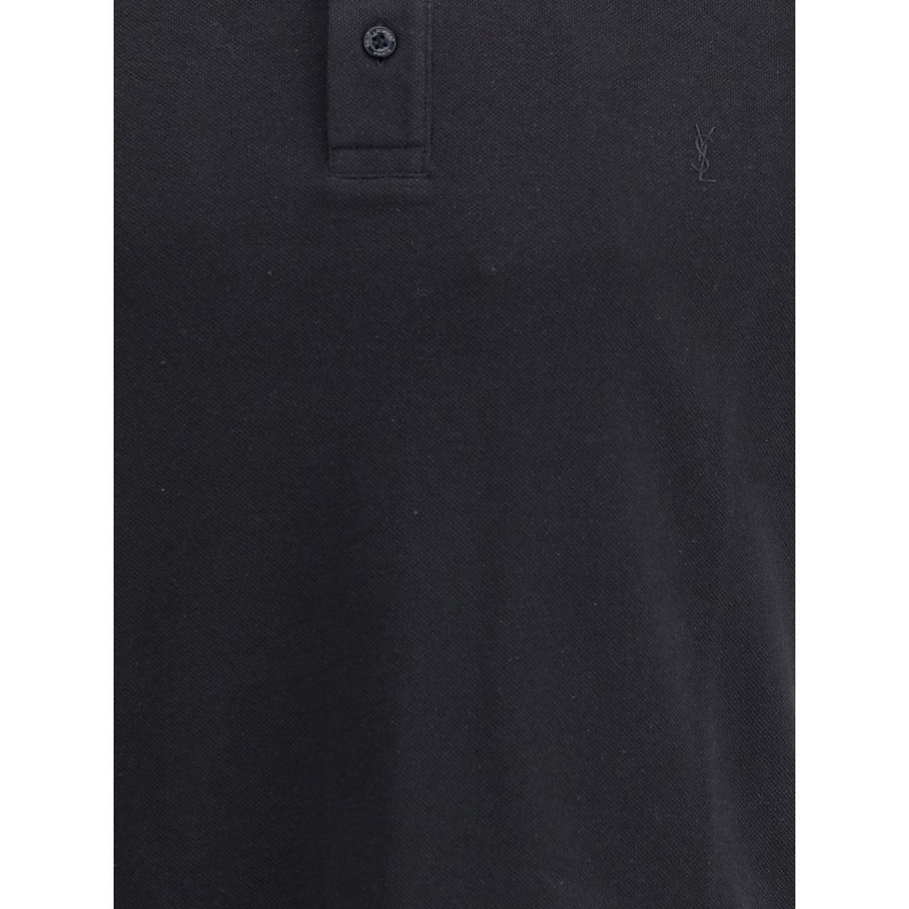 Saint Laurent Black Cotton Polo Shirt | Regal Royce