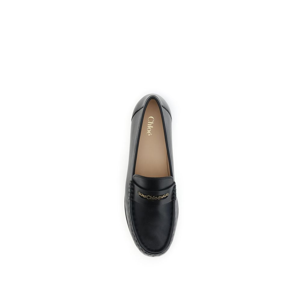 Chloé Black Calf Leather Bos Taurus Slip-On Loafers | Regal Royce