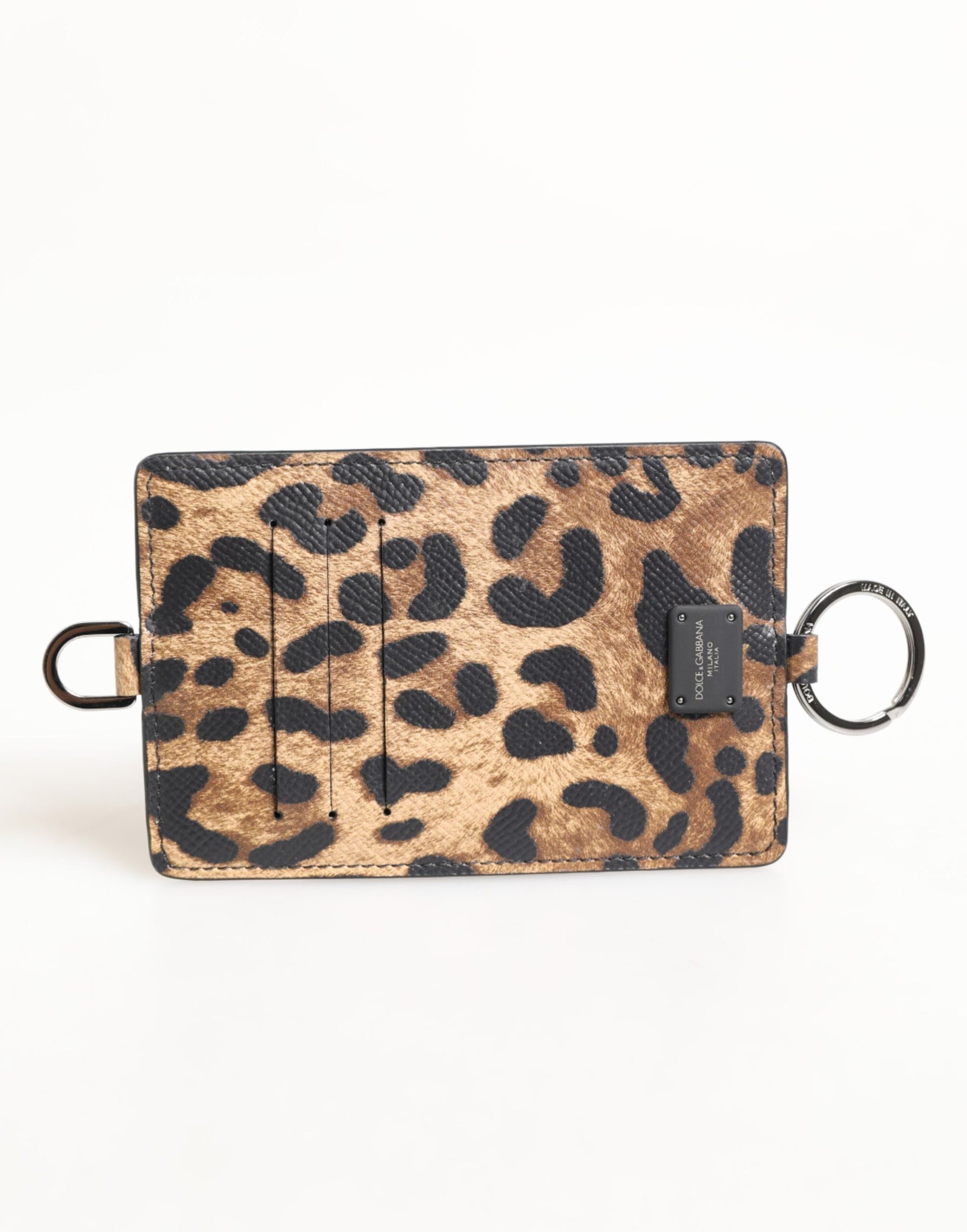 Dolce & Gabbana Leopard Print Leather Embossed Lanyard Card Holder Wallet | Regal Royce